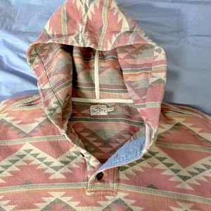 Faherty Aztec Hoodie Poncho